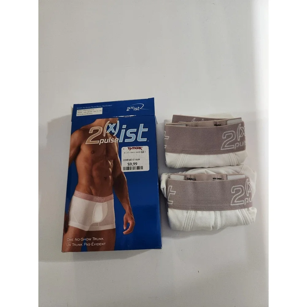 2(x)ist‎ No-Show Trunk White Pulse Cotton Stretch 2-Pack Small